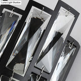 Contemporary Black Half Cylinder Wall Lamp With Clear Crystal Blocks - 2 Lights Mount