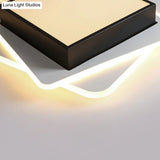 Contemporary Black Led Flush Mount Ceiling Light With Warm/White Lighting