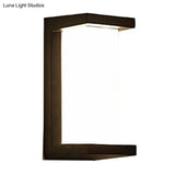Contemporary Black Led Wall Lamp For Courtyard - Flush Mount Sconce