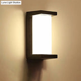 Contemporary Black Led Wall Lamp For Courtyard - Flush Mount Sconce