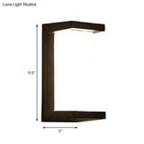 Contemporary Black Led Wall Lamp For Courtyard - Flush Mount Sconce