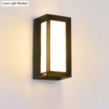 Contemporary Black Led Wall Lamp For Courtyard - Flush Mount Sconce
