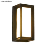 Contemporary Black Led Wall Lamp For Courtyard - Flush Mount Sconce