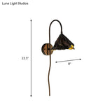 Contemporary Black Lotus Seedpod Wall Light Sconce Led Lamp