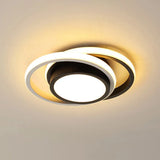 Contemporary Black Metal Led Ceiling Light Fixture - Round/Square Design With Warm/White/3 Color /