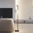 Contemporary Black Metal Led Floor Lamp With Adjustable Reading Light And Warm/White/Natural