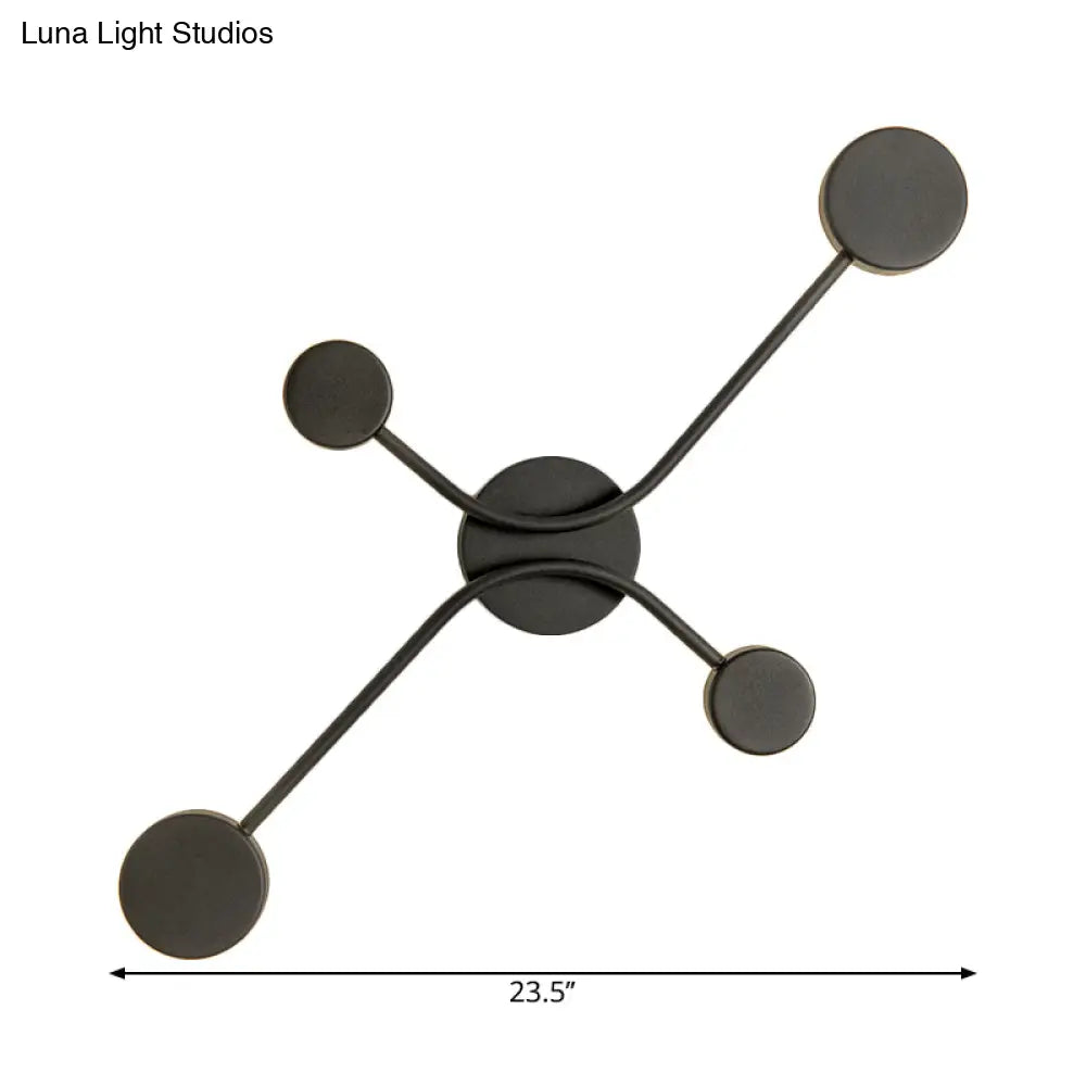 Contemporary Black Metallic Led Wall Mount Lamp - Warm/White Light Fixture