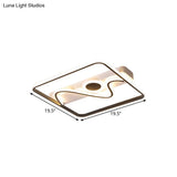 Contemporary Black Square Frame Led Flush Mount Ceiling Light - 16’/19.5’/23.5’ Warm/White