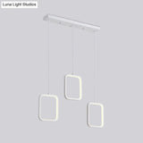 Contemporary Black/White Square Drop Pendant Led Acrylic Ceiling Light Fixture - Warm/White Lighting