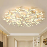 Contemporary Branch Acrylic Flush Light - White Ceiling Mount Fixture With Warm/White/Natural 3/5/9
