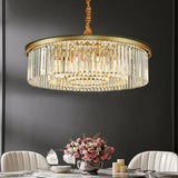 Contemporary Brass Chandelier - 6/12 Lights 19.5’’/25.5’’ Dia Flush Mount With Crystal