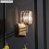 Contemporary Brass Crystal Wall Sconce - Prismatic 1-Light For Bedroom
