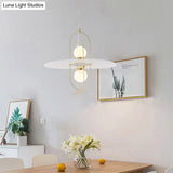 Contemporary Brass Pendant Light Fixture - Oval Frame 1 Head Suspended Metal With Glass Shade
