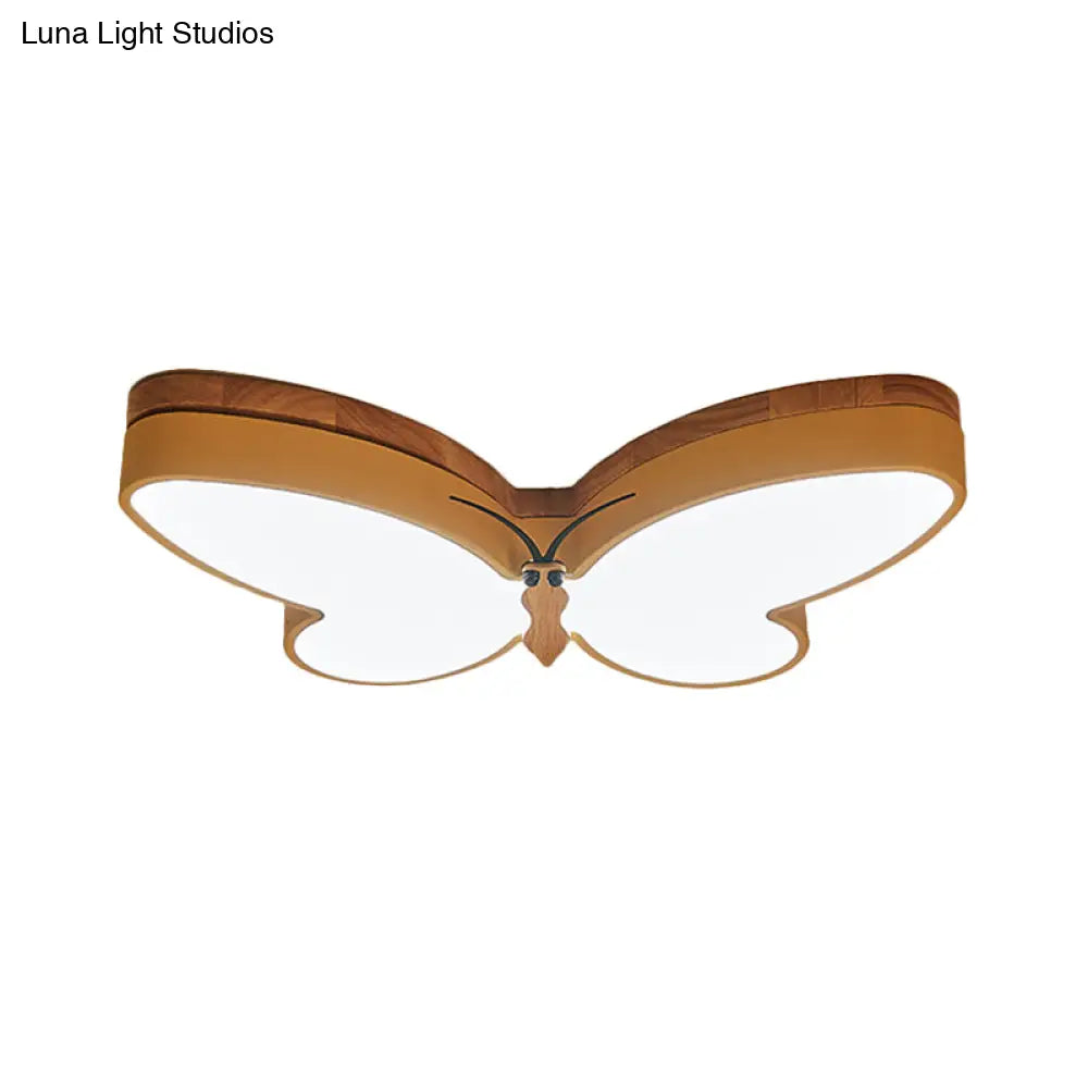 Contemporary Butterfly Acrylic Led Ceiling Light For Living Room - Flush Mount Design