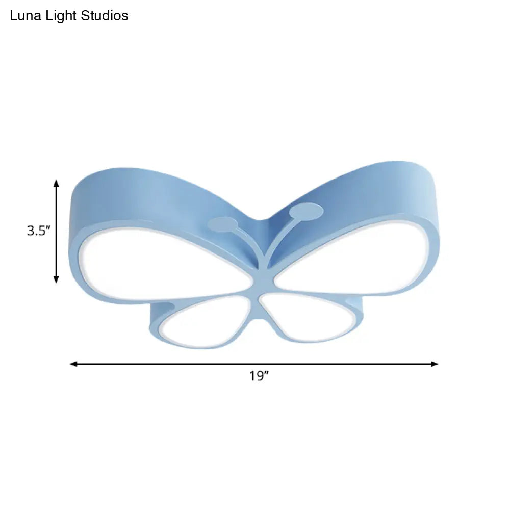 Contemporary Butterfly Led Flush Ceiling Light - Classroom Metal Fixture