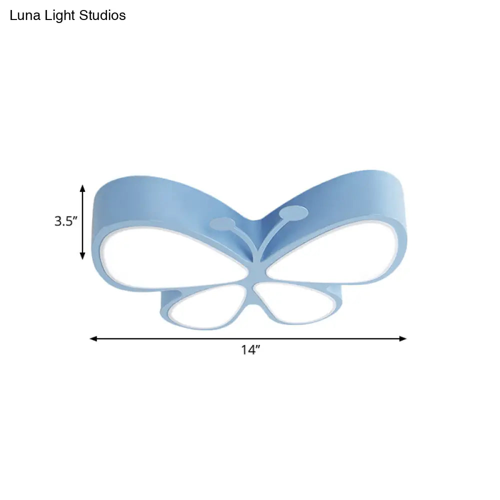 Contemporary Butterfly Led Flush Ceiling Light - Classroom Metal Fixture