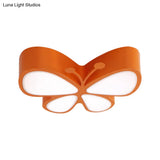 Contemporary Butterfly Led Flush Ceiling Light - Classroom Metal Fixture