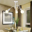 Contemporary Ceiling Light Fixture For Living Room - Spacious Semi Flush Mount With Stylish Metal