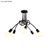 Contemporary Ceiling Light Fixture For Living Room - Spacious Semi Flush Mount With Stylish Metal