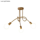 Contemporary Ceiling Light Fixture For Living Room - Spacious Semi Flush Mount With Stylish Metal
