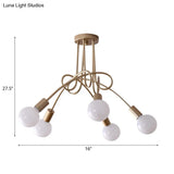 Contemporary Ceiling Light Fixture For Living Room - Spacious Semi Flush Mount With Stylish Metal