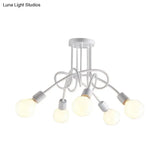 Contemporary Ceiling Light Fixture For Living Room - Spacious Semi Flush Mount With Stylish Metal