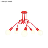 Contemporary Ceiling Light Fixture For Living Room - Spacious Semi Flush Mount With Stylish Metal
