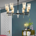 Contemporary Chandelier With Crystal Shade - Elegant Brass Pendant Fixture 6/8/12 Lights 6 /