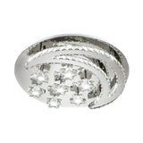Contemporary Chrome Flush Light With Clear Crystal Moon And Star Design - Led Close To Ceiling Lamp