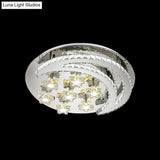 Contemporary Chrome Flush Light With Clear Crystal Moon And Star Design - Led Close To Ceiling Lamp