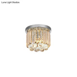 Contemporary Chrome Flush Mount Ceiling Light With Rectangular-Cut Design Available In 2/4/6 Lights