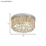Contemporary Chrome Flush Mount Ceiling Light With Rectangular-Cut Design Available In 2/4/6 Lights
