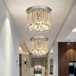 Contemporary Chrome Flush Mount Ceiling Light With Rectangular-Cut Design Available In 2/4/6 Lights