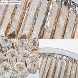 Contemporary Chrome Flush Mount Ceiling Light With Rectangular-Cut Design Available In 2/4/6 Lights