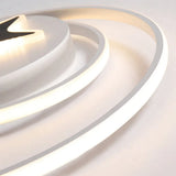 Contemporary Circle Acrylic Ceiling Fixture - Black/White Led Flush Mount 16/19.5 Wide White