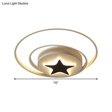 Contemporary Circle Acrylic Ceiling Fixture - Black/White Led Flush Mount 16’/19.5’ Wide White