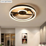 Contemporary Circle Acrylic Ceiling Mounted Led Flush Light - 16/19.5 Wide Black/White Warm/White/3