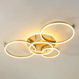 Contemporary Circle Flush Mount Ceiling Light For Living Room 5 / Gold White