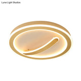 Contemporary Circular Ceiling Mount Light - 18’/20.5’ Wide Acrylic Gold/Black & White Led Flush