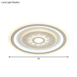 Contemporary Circular Led Ceiling Light Fixture With White Acrylic Flushmount And Elegant Flower