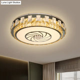 Contemporary Clear Crystal Blocks Led Ceiling Mount Light Fixture With Windmill Pattern