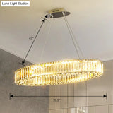 Contemporary Clear Crystal Prism Hanging Lamp For Dining Table - Island Light With K9 Crystals