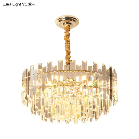 Contemporary Clear Crystal Prismatic Pendant Light Fixture - 8/10 Bulbs 18’/23.5’ Wide