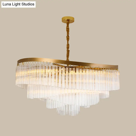 Contemporary Clear Crystal Prisms Chandelier Light With 10/11 Bulbs - Spiral Design 21.5’/30’
