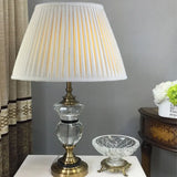 Contemporary Clear Crystal Reading Lamp With Curvy Fabric Task Lighting In White