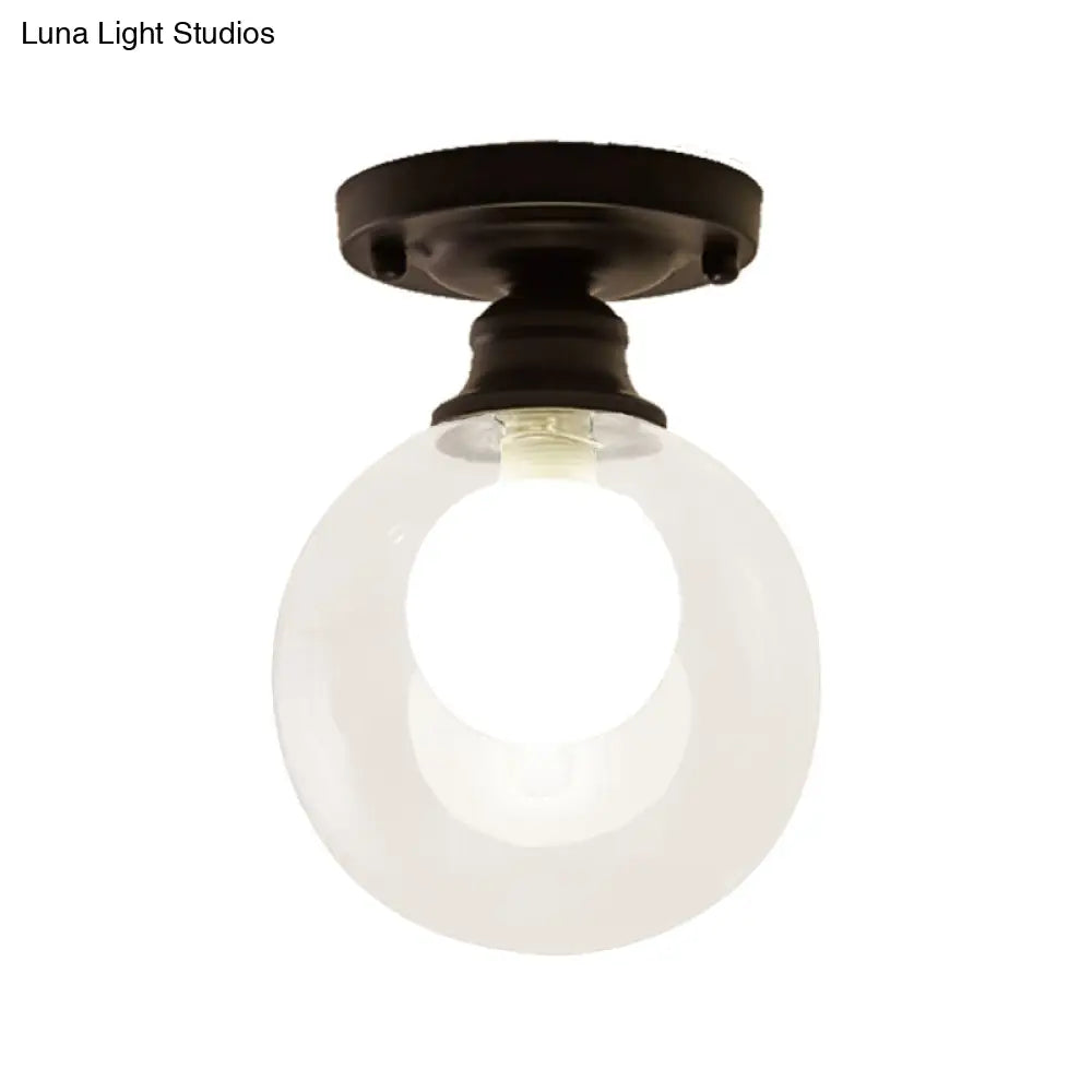 Contemporary Clear Glass Flush Mount Ceiling Light For Bedroom