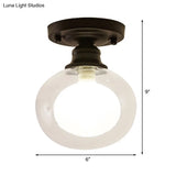 Contemporary Clear Glass Flush Mount Ceiling Light For Bedroom