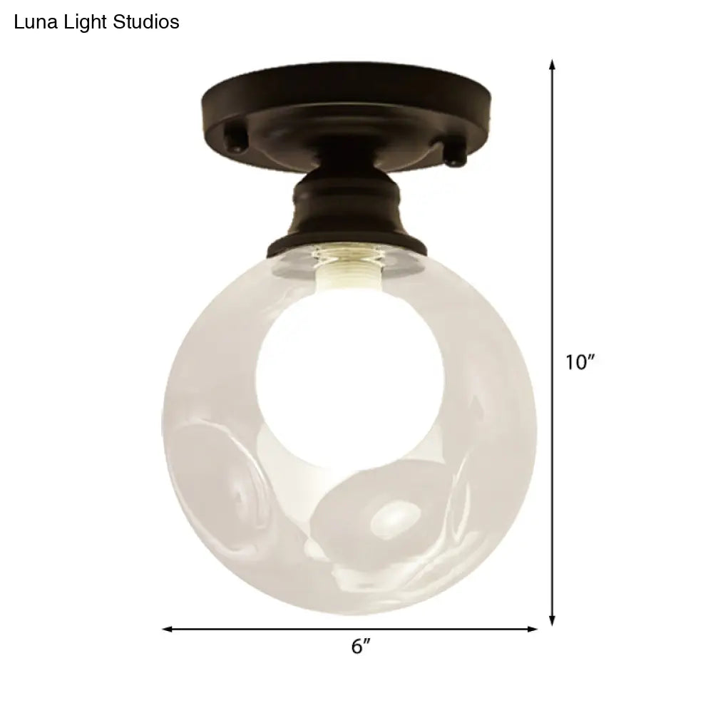 Contemporary Clear Glass Flush Mount Ceiling Light For Bedroom