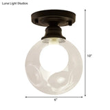Contemporary Clear Glass Flush Mount Ceiling Light For Bedroom