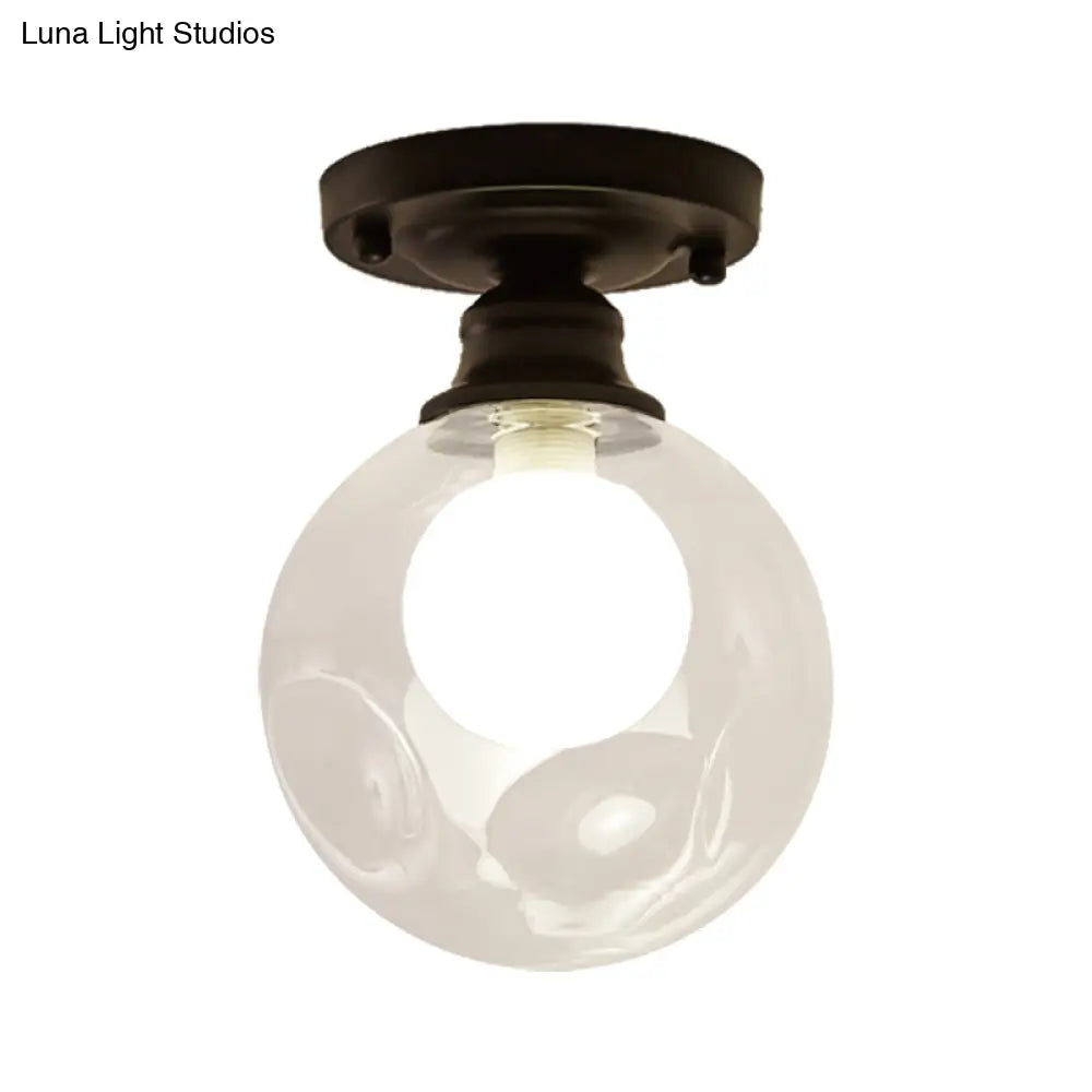 Contemporary Clear Glass Flush Mount Ceiling Light For Bedroom
